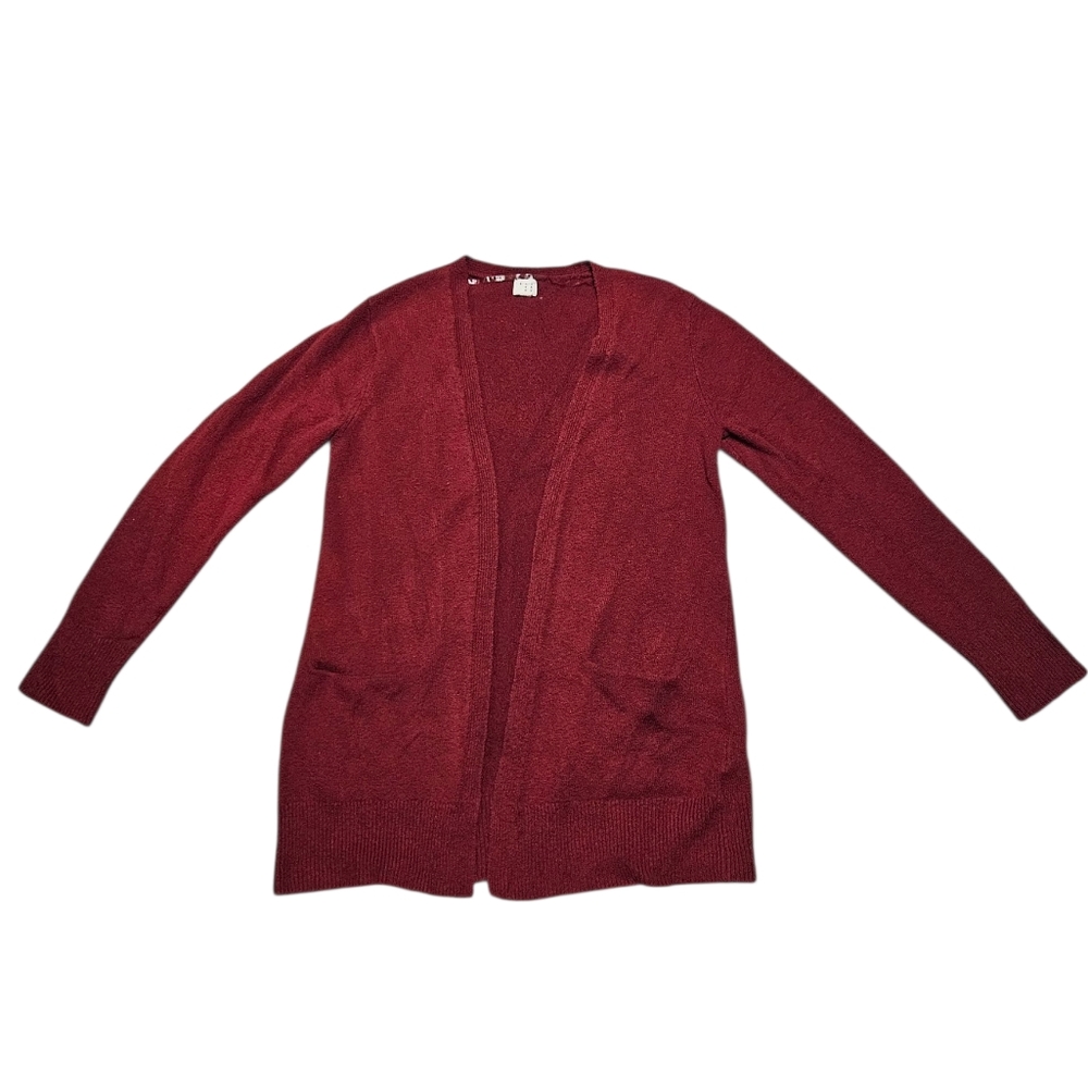 A New Day Burgundy Open Front Cardigan Sweater – Size M
